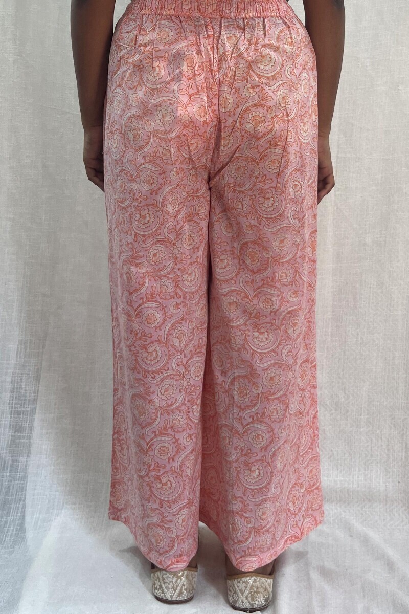 Pink Hand Block-Printed Cotton Farsi