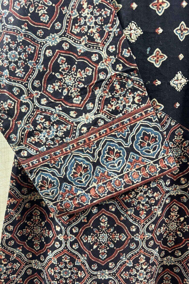 Ajrak Hand Block-Printed Straight Cotton Kurta