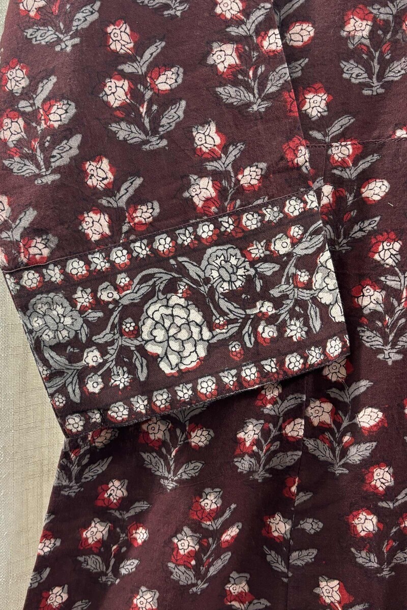 Bagru Hand Block-Printed Straight Cotton Kurta