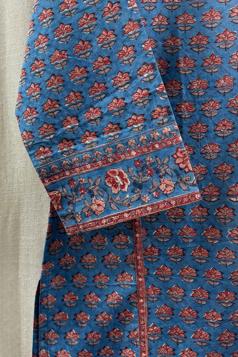 Blue Hand Block-Printed Top