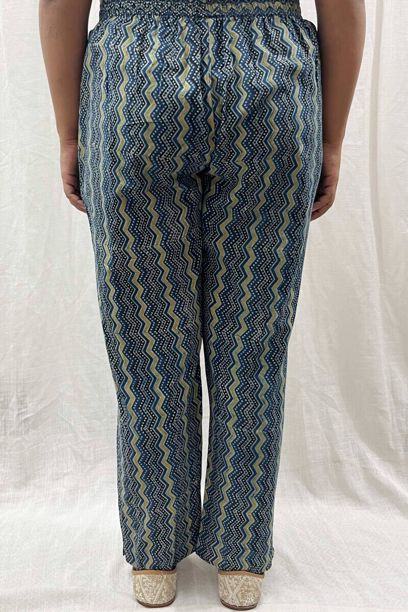 Ajrak Hand Block-Printed Cotton Narrow Pants