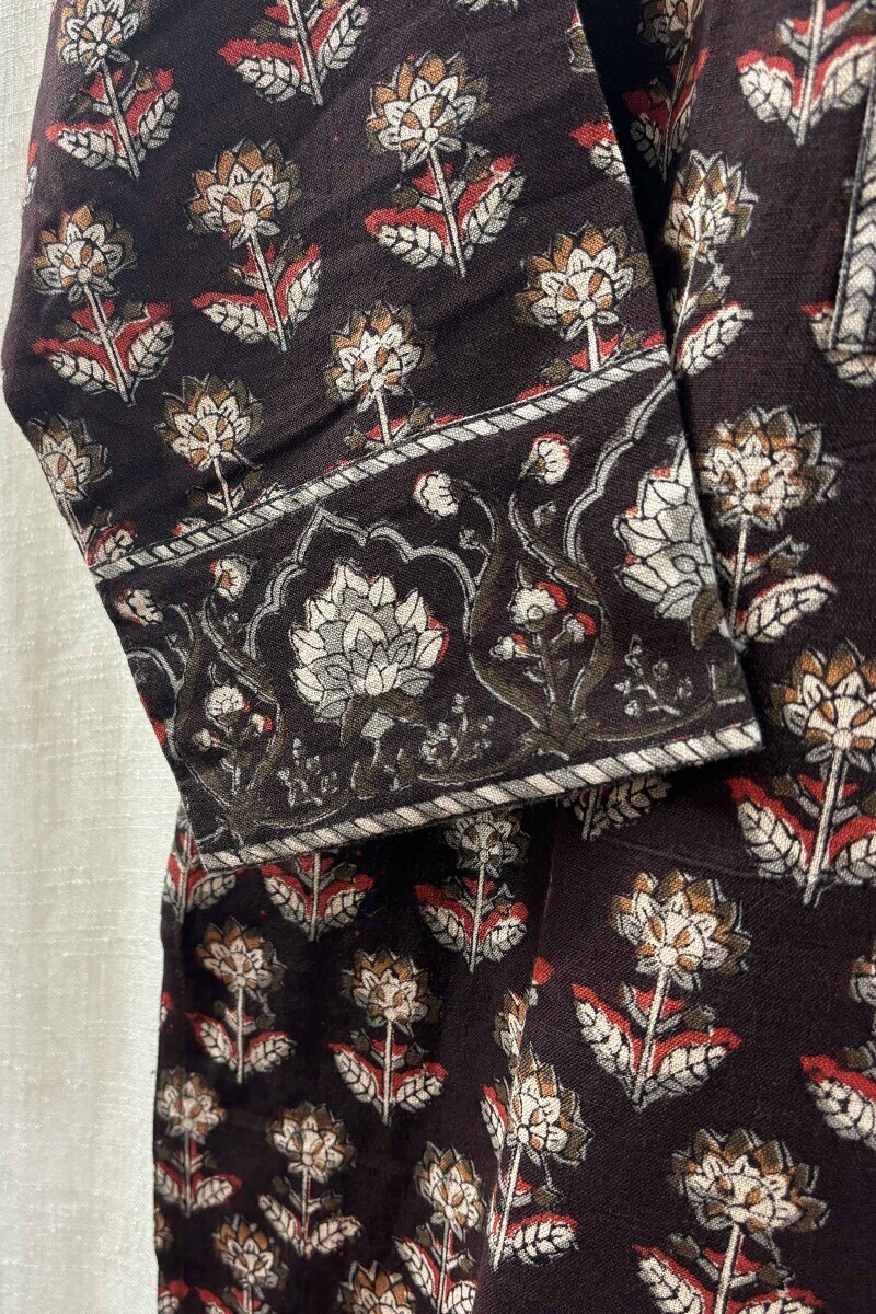 Brown Hand Block-Printed Top