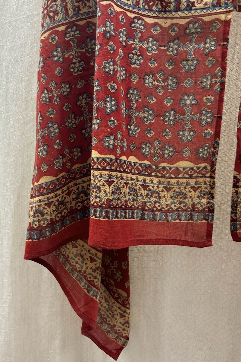 Bagru Hand Block-Printed Cotton Mul Dupatta