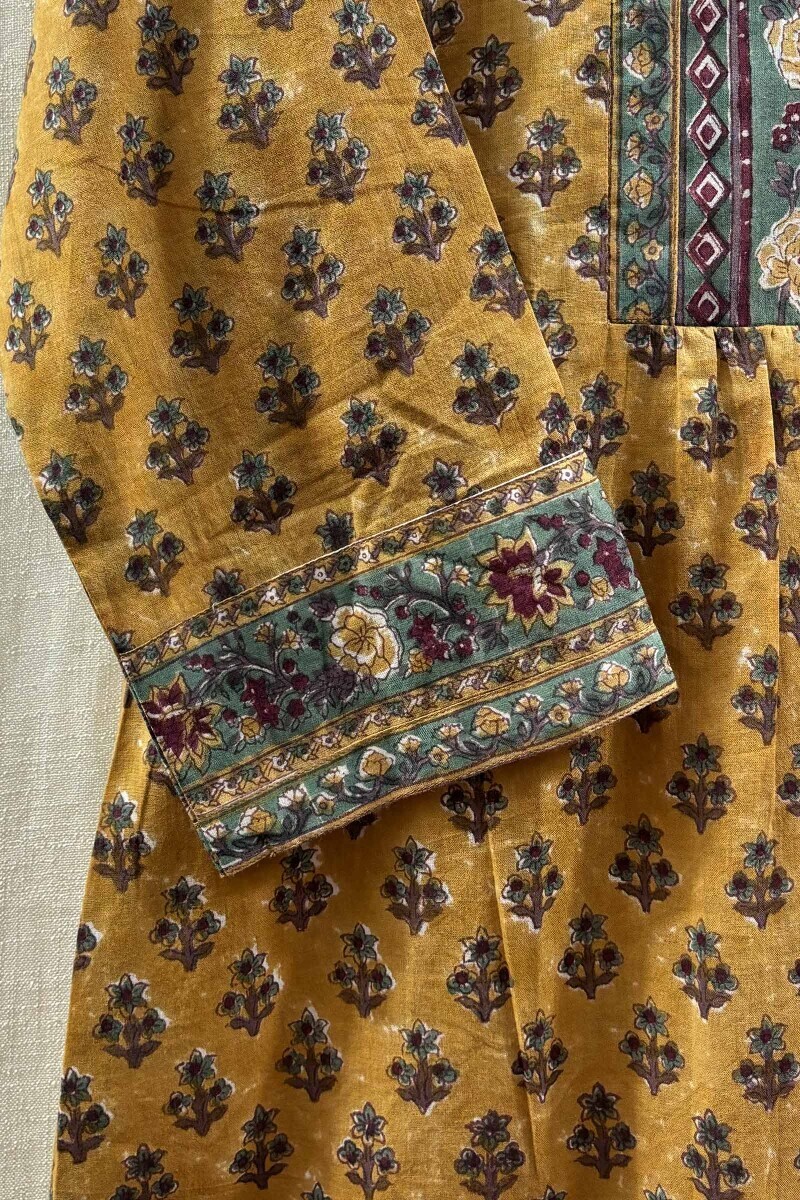 Yellow Hand Block-Printed Top