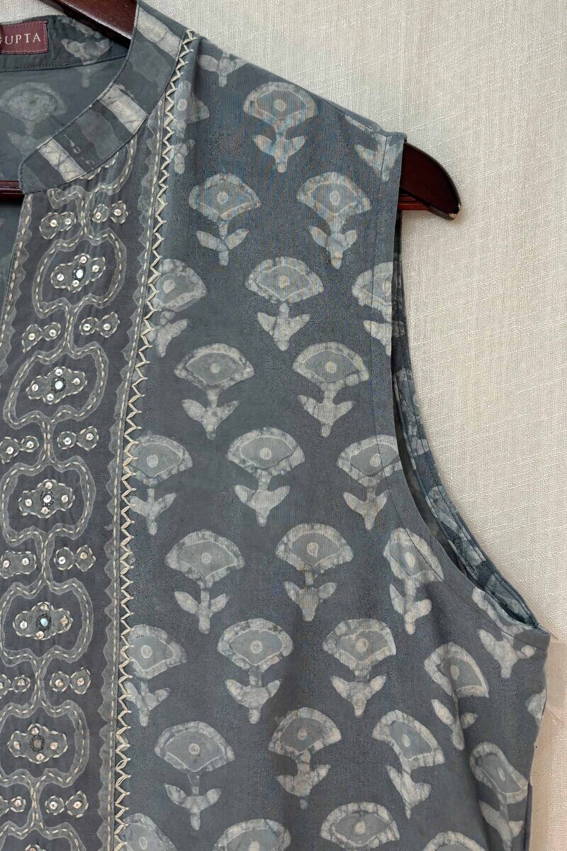 Dabu Hand Block-Printed Straight Viscose Kurta