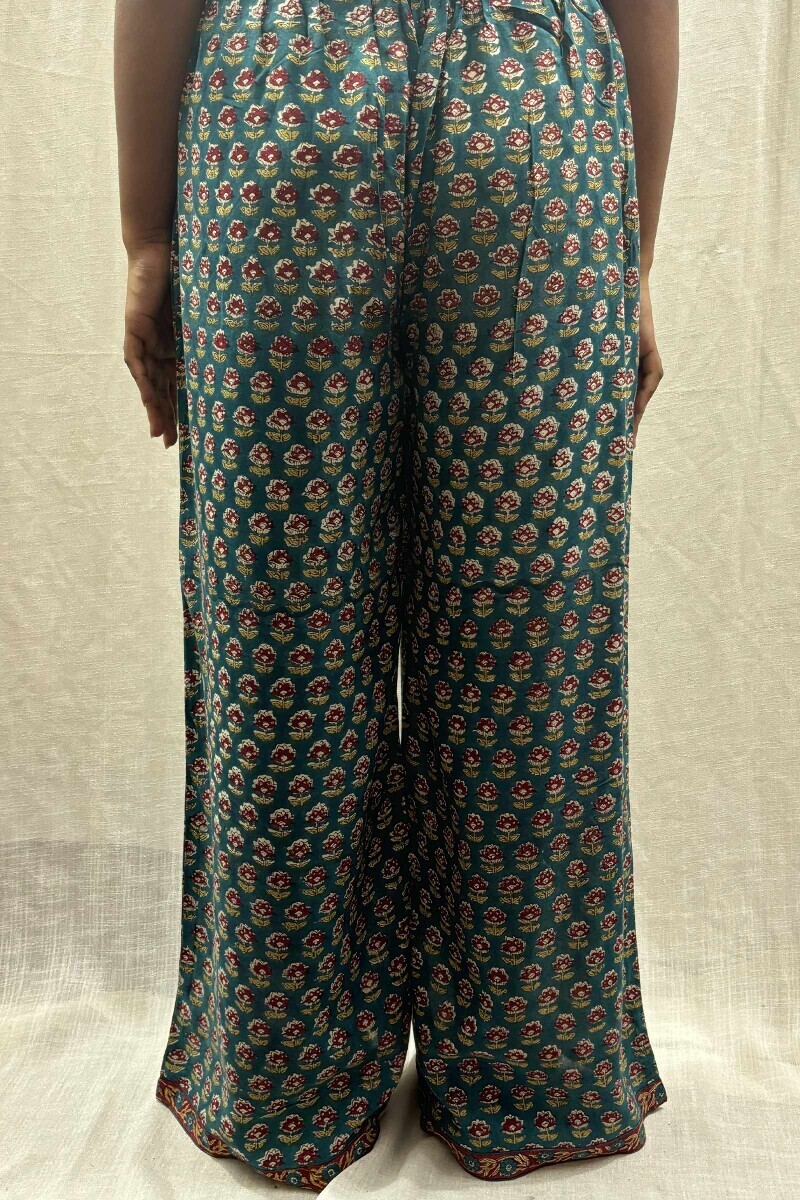 Teal Hand Block-Printed Farsi