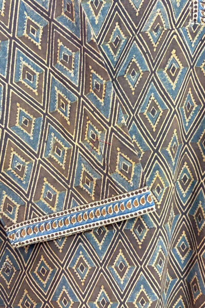 Ajrak Hand Block-Printed Cotton Top