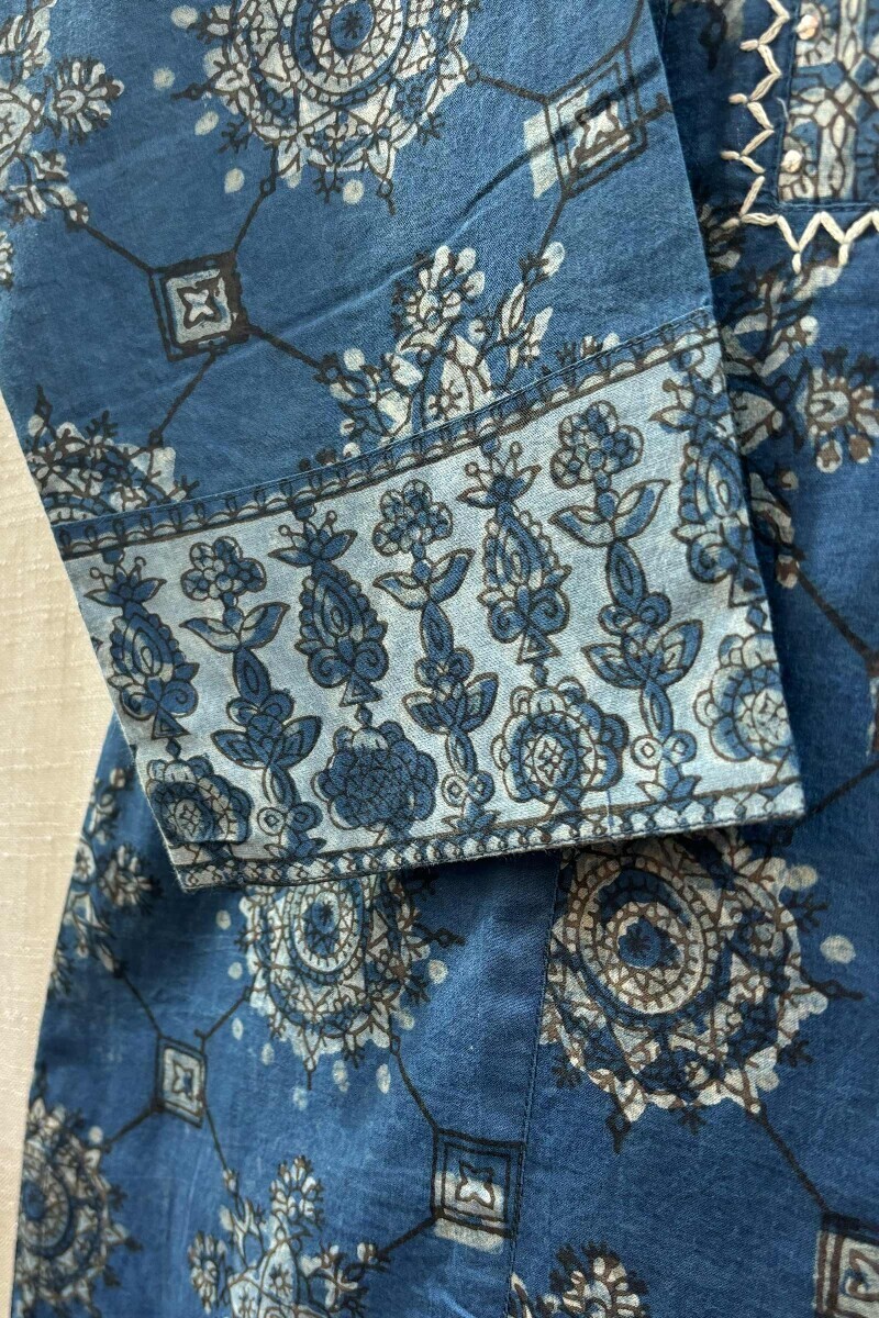 Indigo Hand Block-Printed Kurta