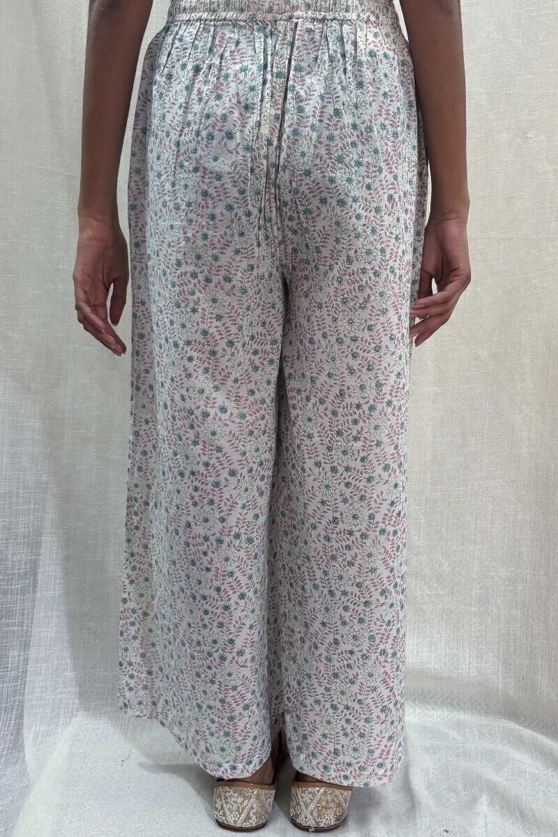White Hand Block-Printed Farsi