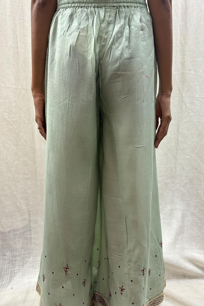 Mint Green Handcrafted Modal Palazzo