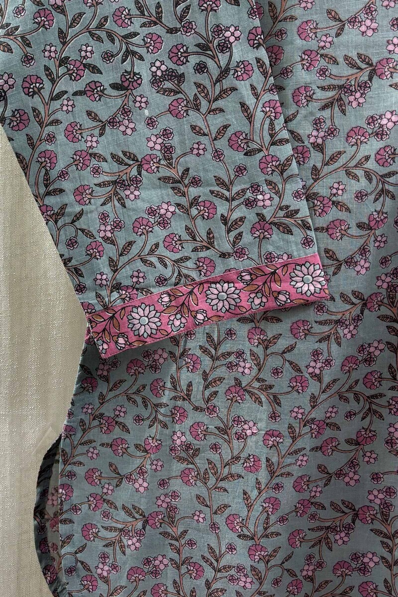 Blue Hand Block-Printed Top