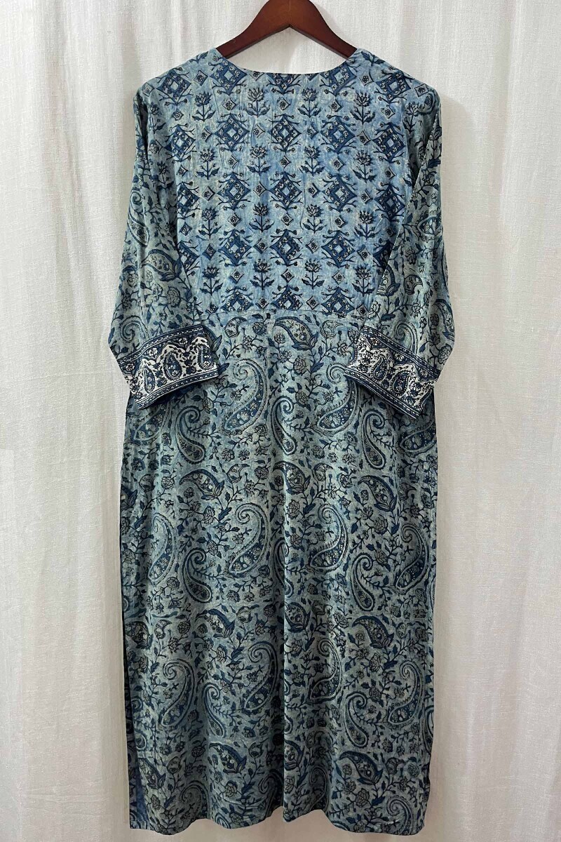Indigo Hand Block-Printed Kurta