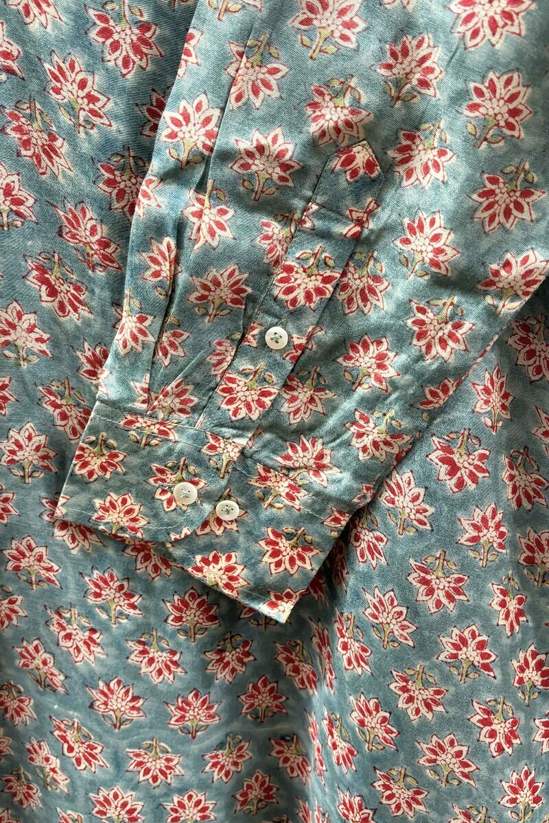 Blue Hand Block-Printed Modal Kurta