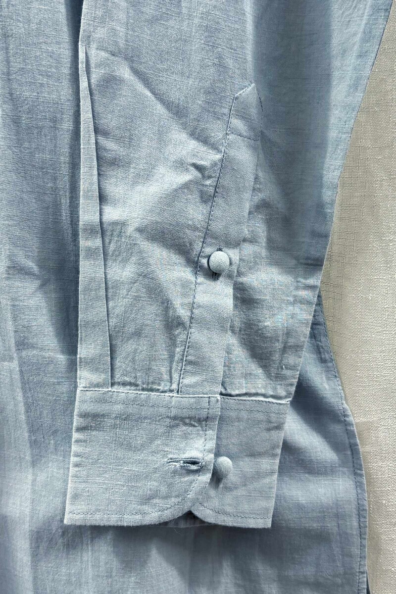 Blue Handcrafted Cotton Slub Kurta