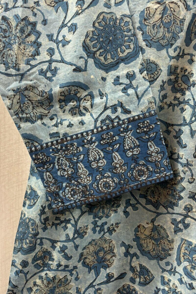 Blue Hand Block-Printed Cotton Top