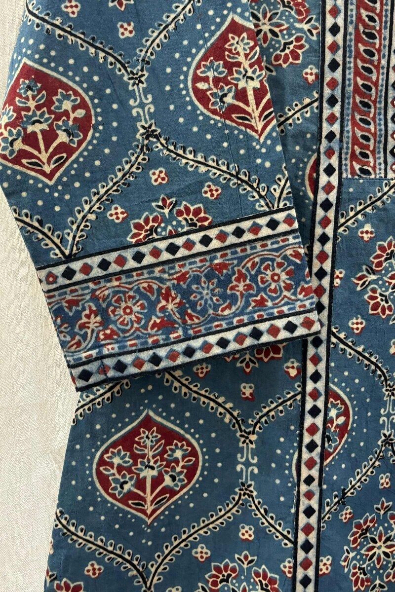 Ajrak Hand Block-Printed Straight Cotton Kurta