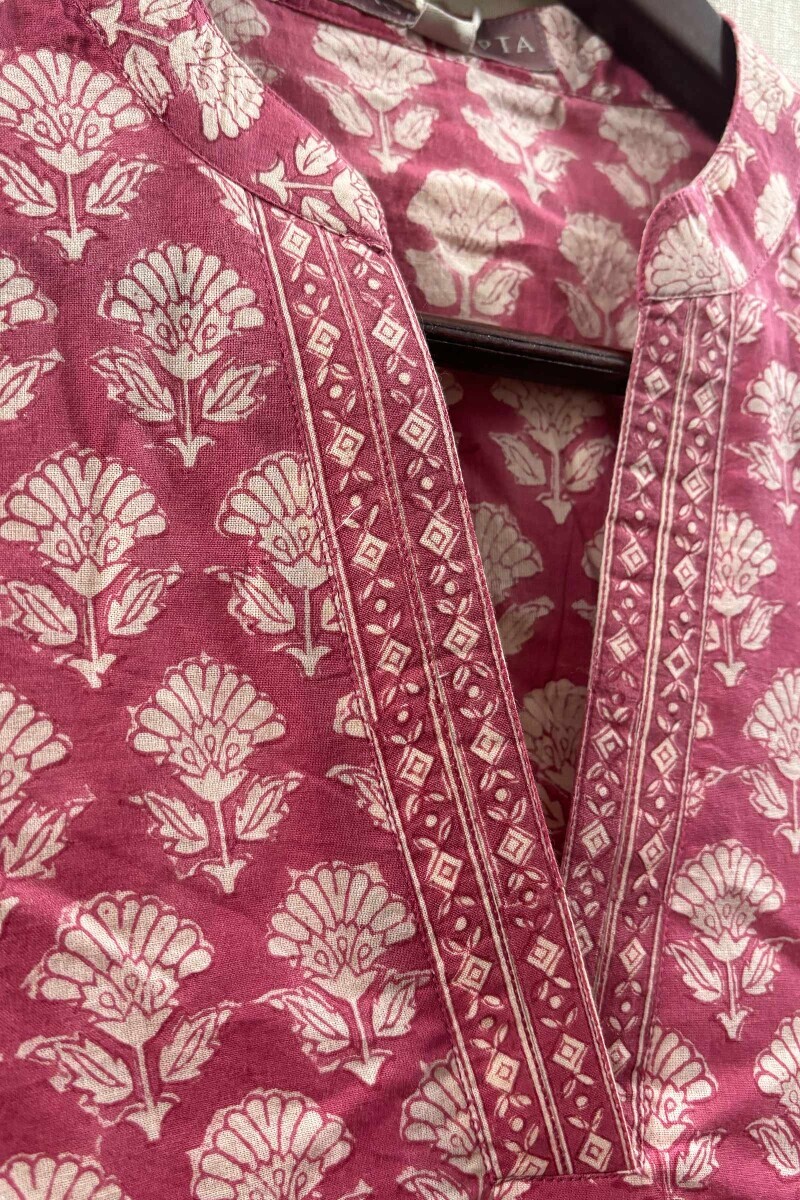 Pink Hand Printed Cotton Loungewear Set