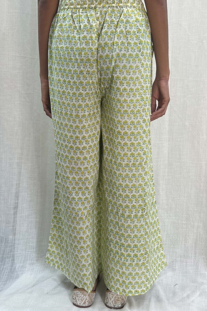 Green Hand Block-Printed Cotton Farsi