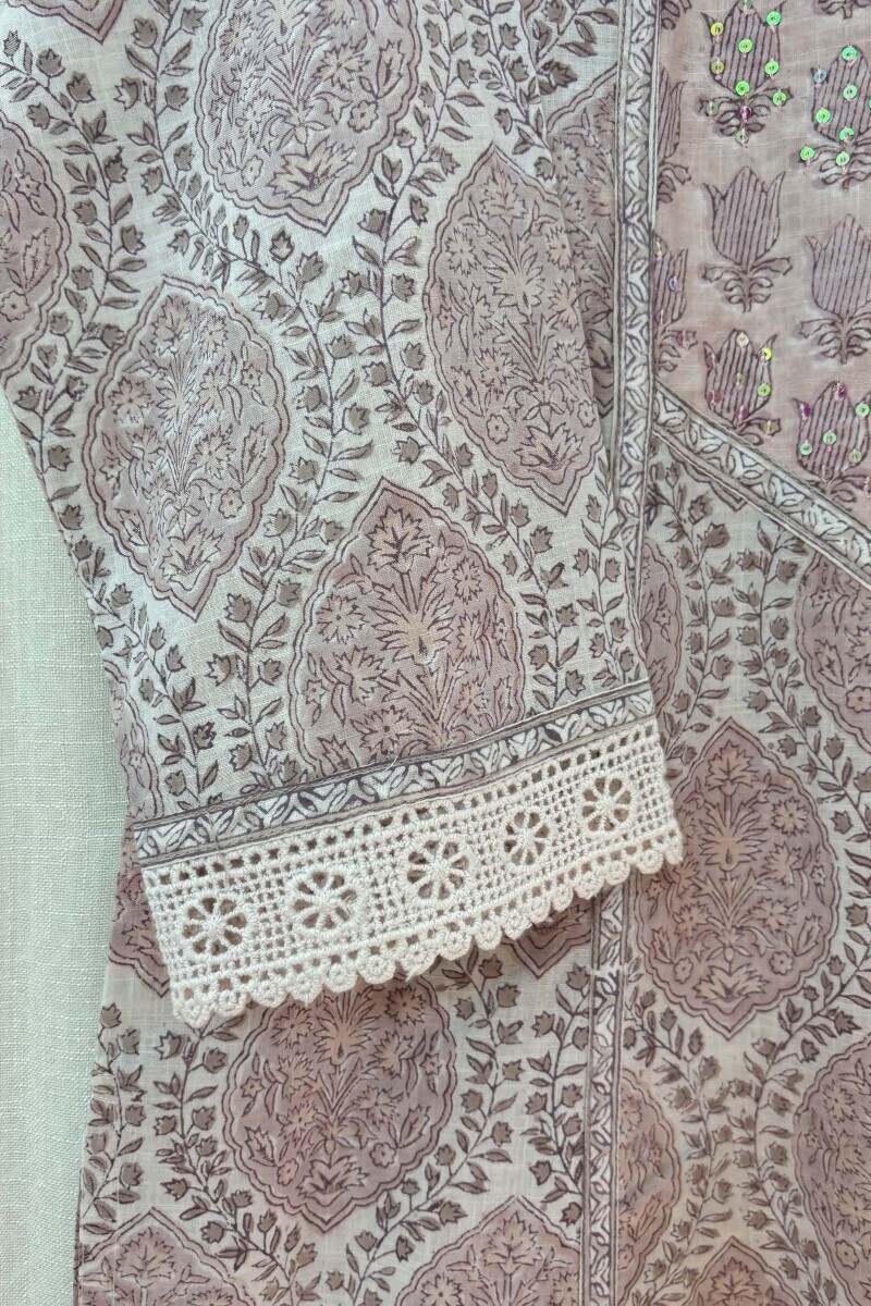 White Hand Block-Printed Kurta