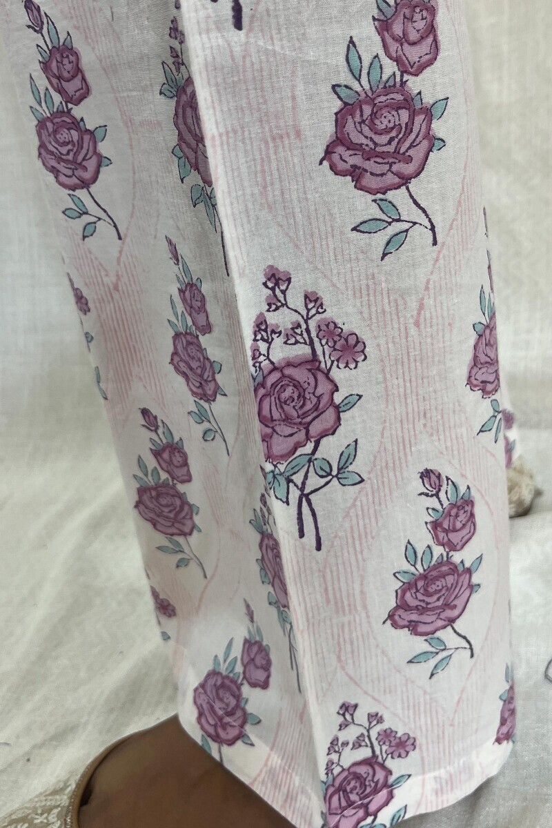 Off-White Hand Block-Printed Cotton Farsi