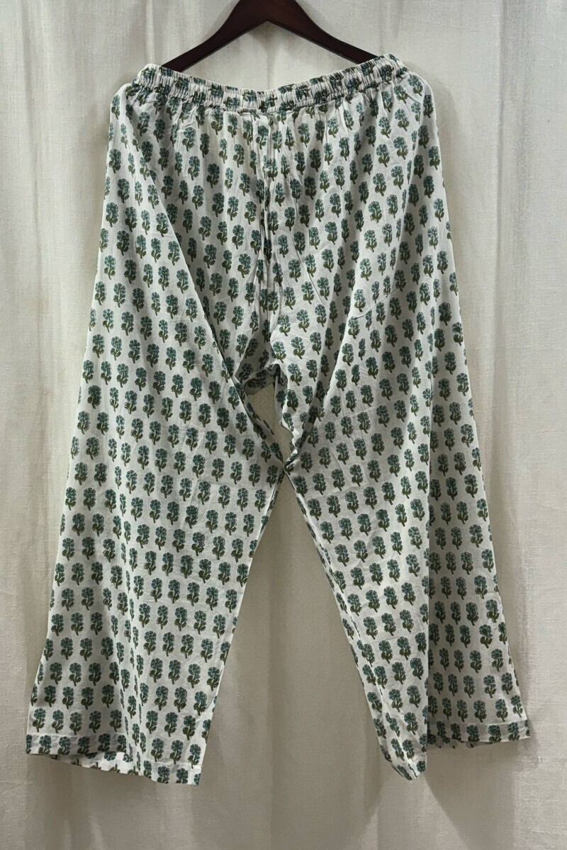 Off-White Hand Block-Printed Cotton Farsi