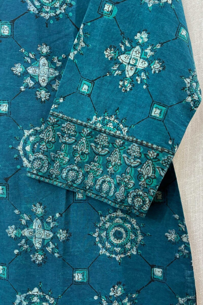 Akola Hand Block-Printed Straight Cotton Kurta