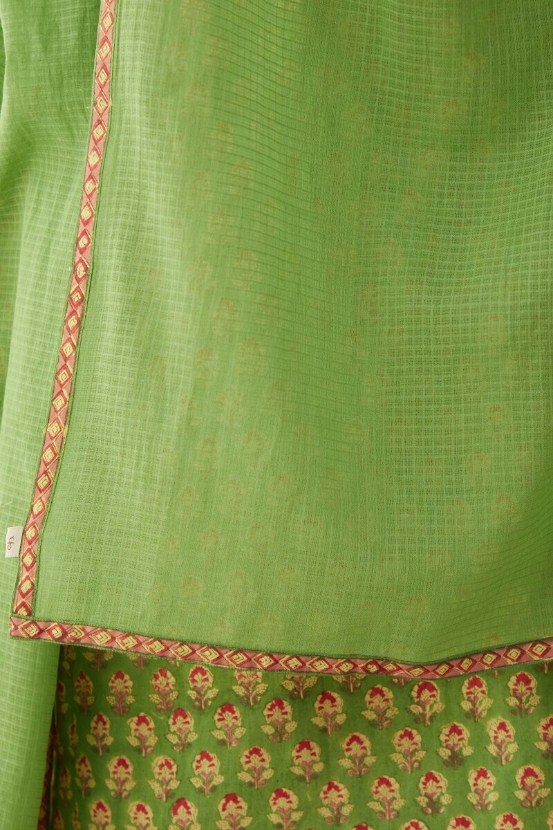Green Handcrafted Kota Dupatta