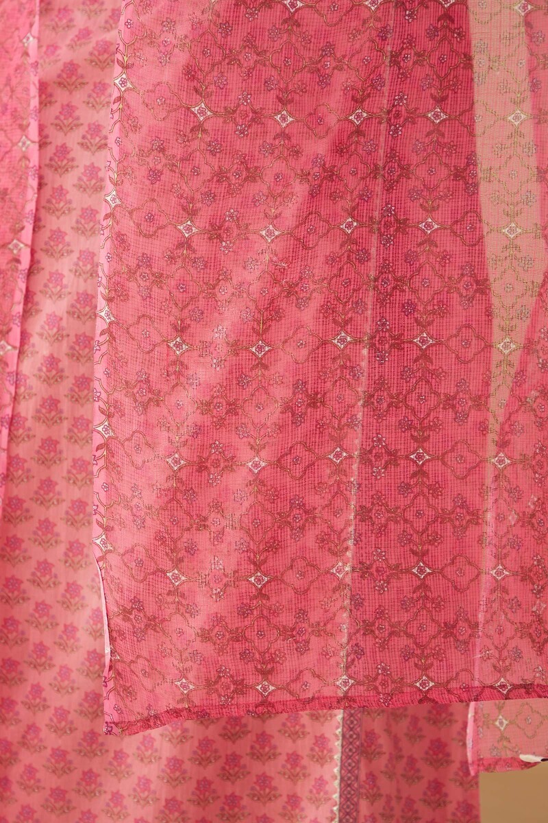 Pink Hand Printed Kota Dupatta