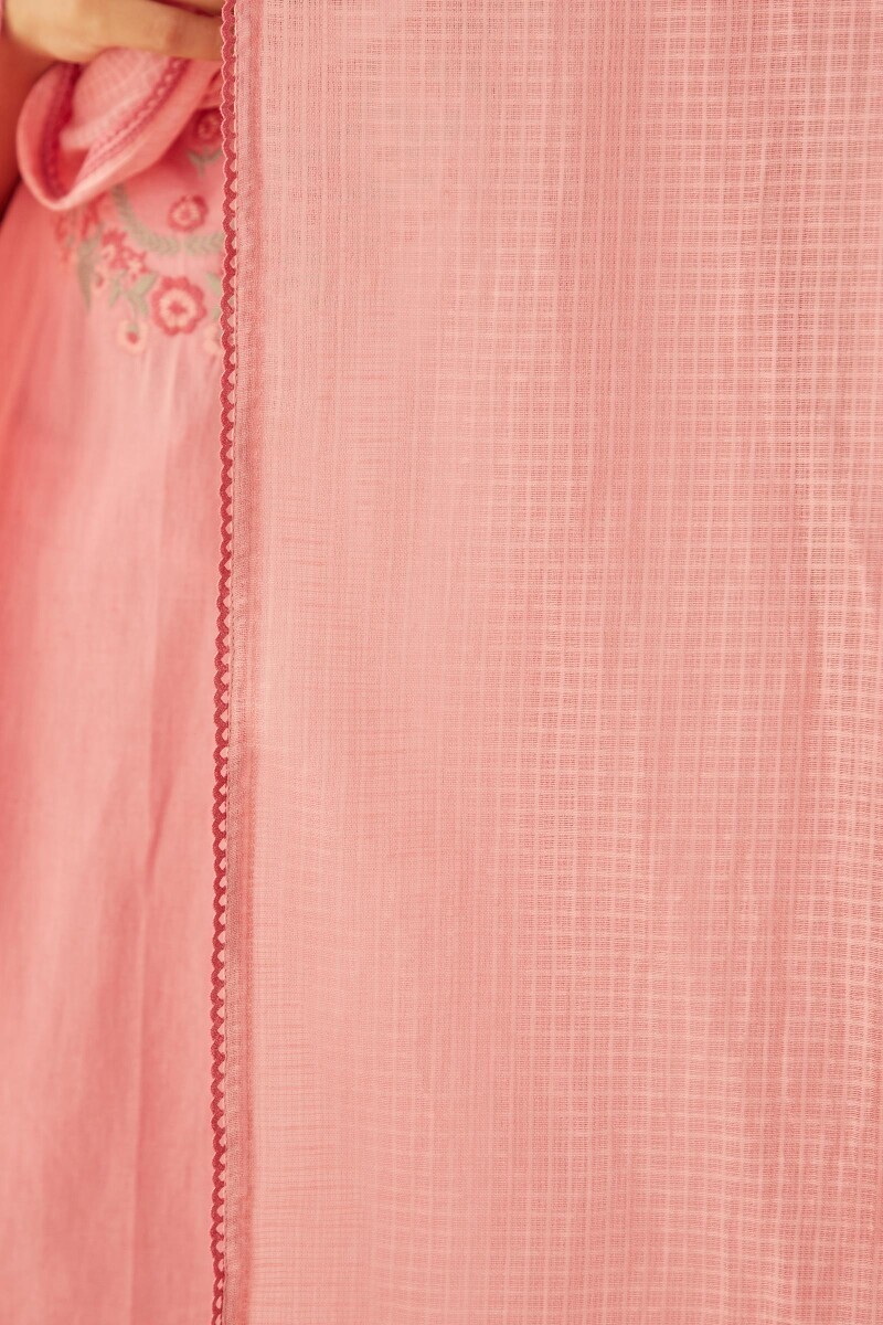 Pink Handcrafted Kota Dupatta