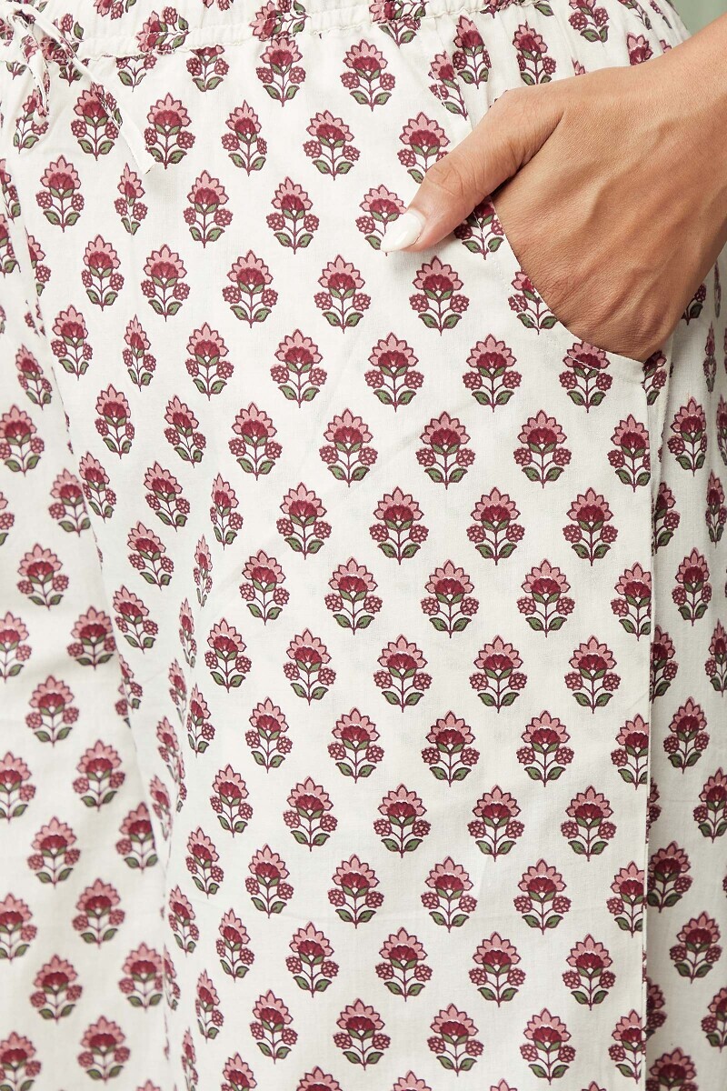 Off-White Hand Printed Cotton Farsi