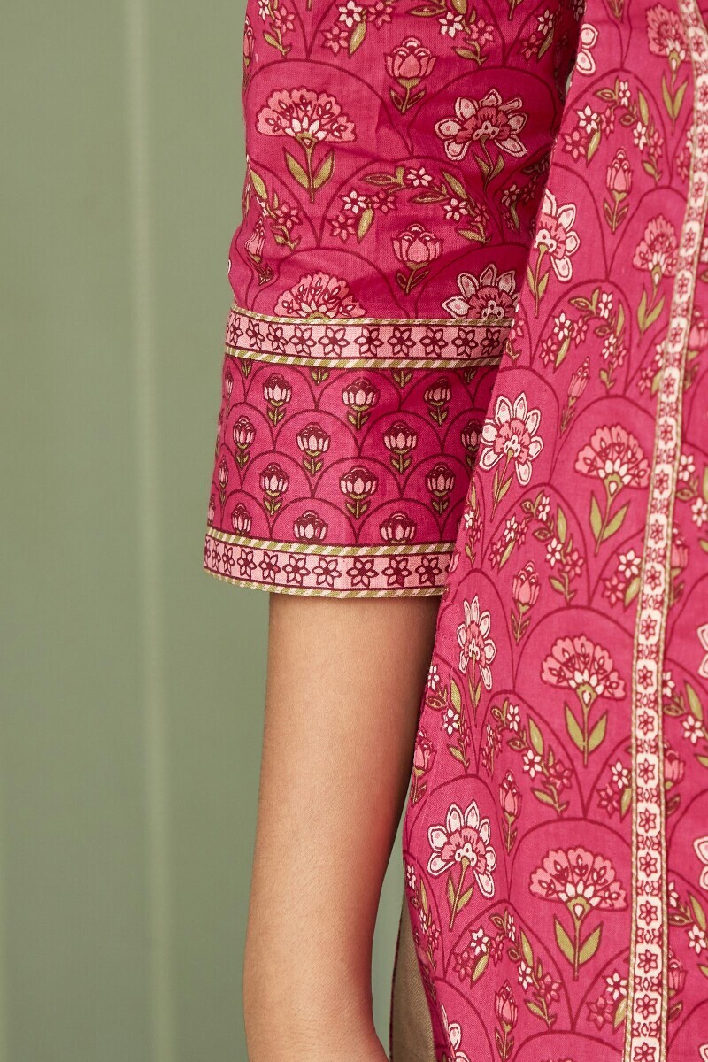 Pink Hand Printed Cotton Top