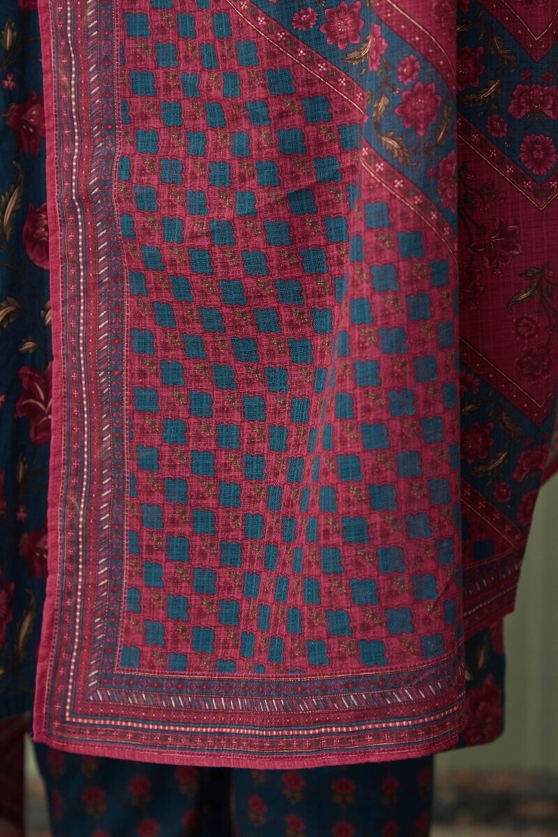 Pink Printed Kota Dupatta