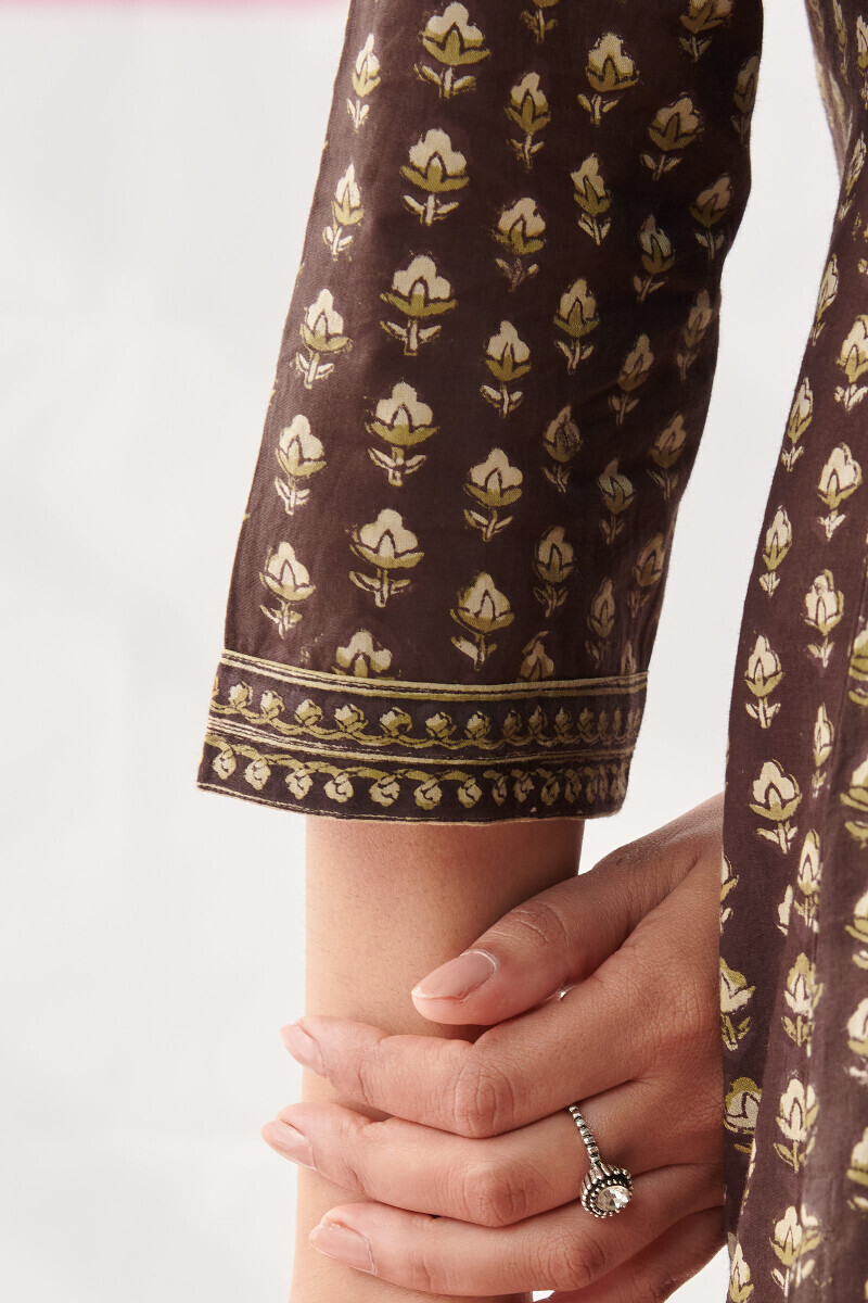 Bagru Hand Block-Printed Straight Cotton Kurta