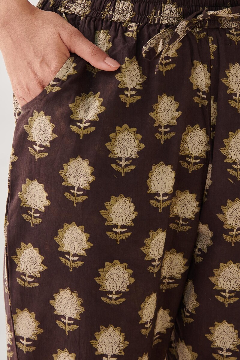 Bagru Hand Block-Printed Cotton Narrow Pants