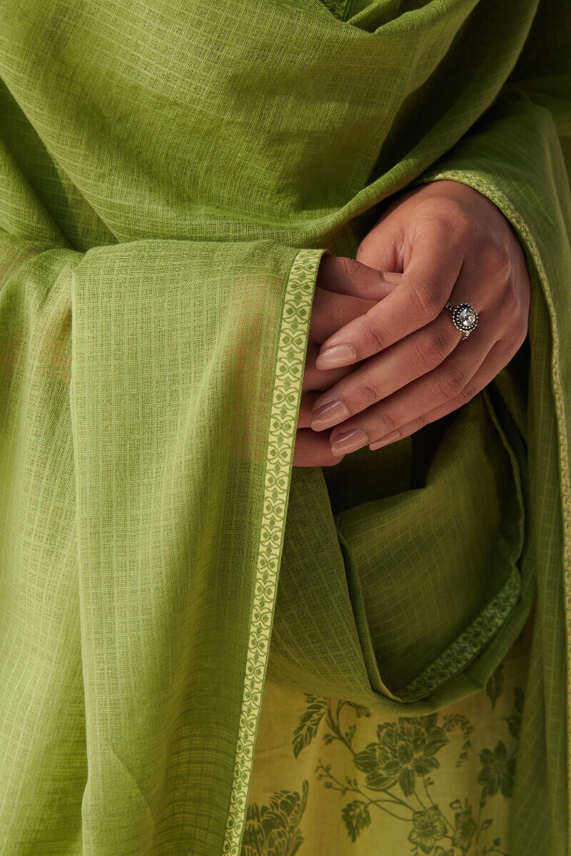 Green Handcrafted Kota Dupatta