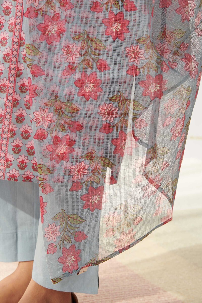 Blue Hand Printed Kota Dupatta