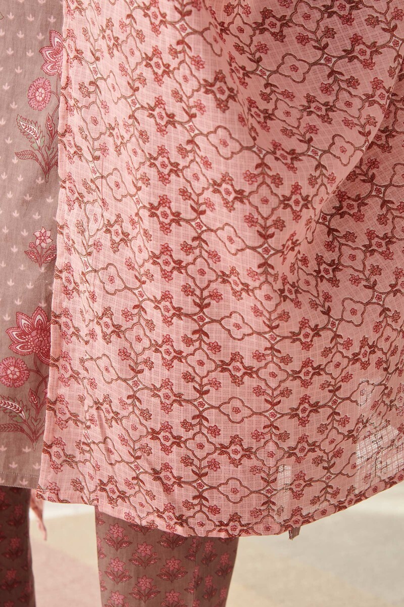 Pink Hand Printed Kota Dupatta