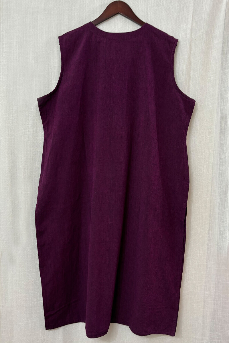 Purple Handcrafted Handloom Cotton Kurta