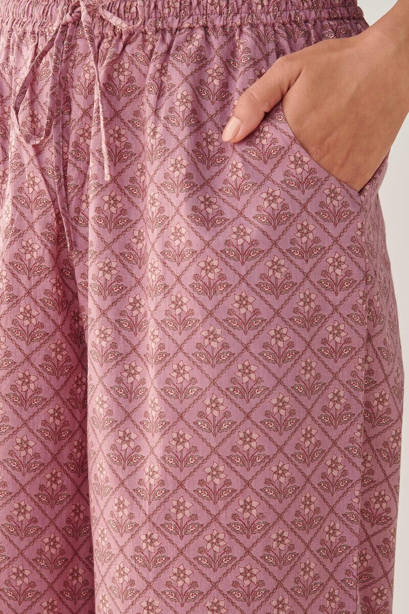 Pink Hand Printed Cotton Farsi