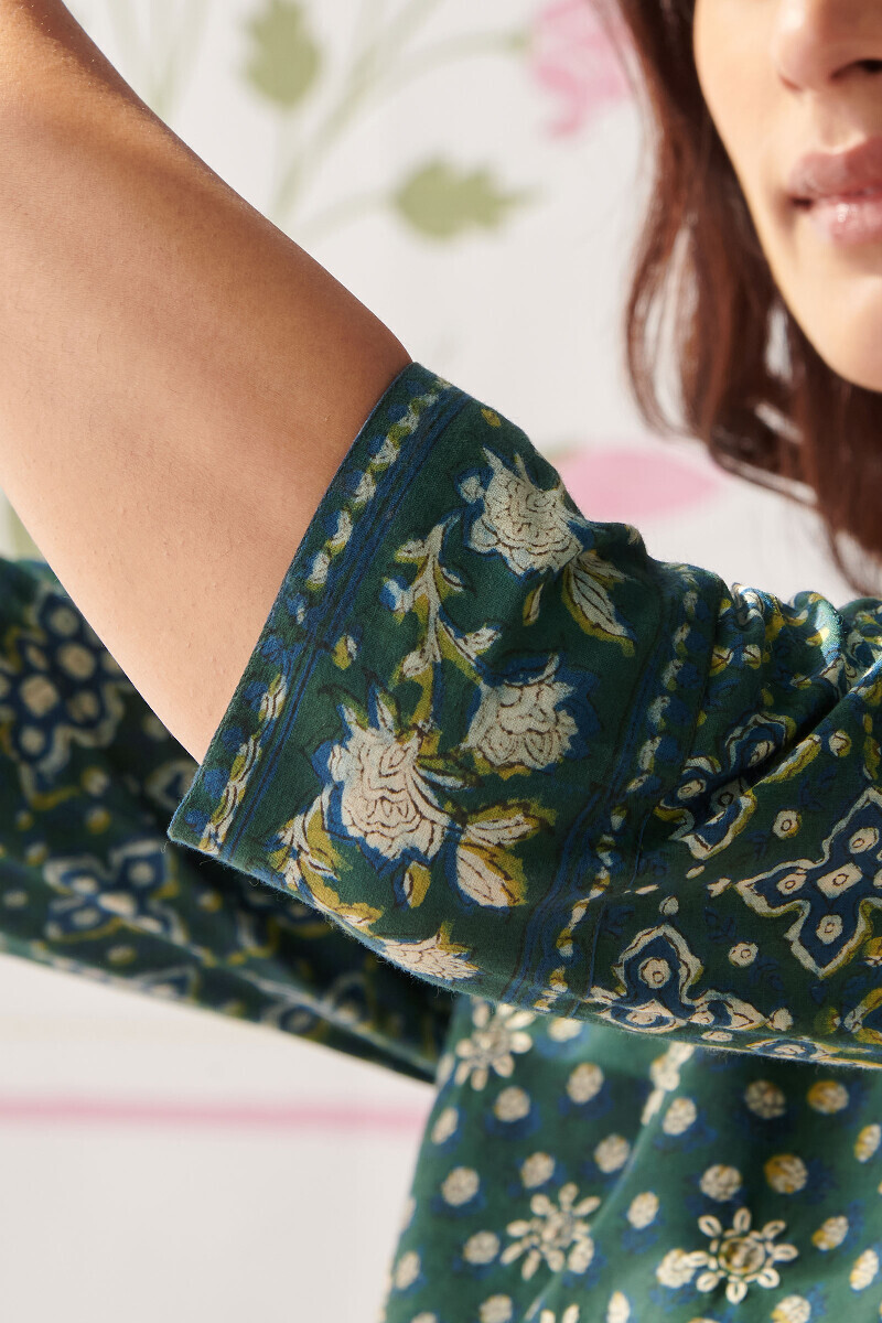 Bagru Hand Block-Printed Straight Cotton Kurta