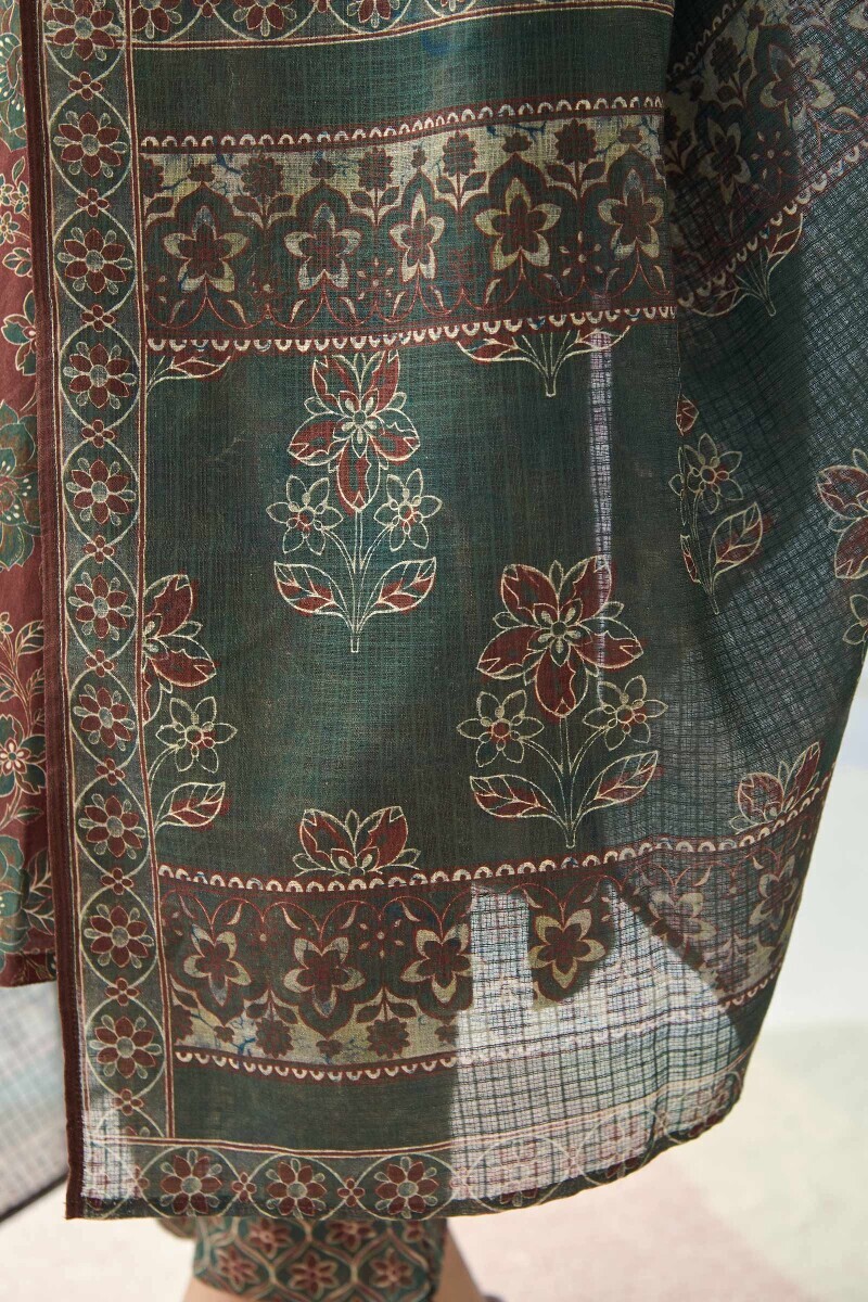 Maroon Printed Kota Dupatta