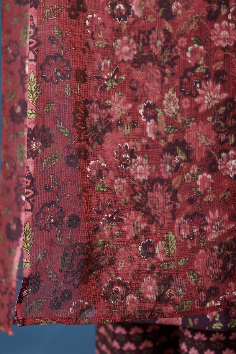 Pink Hand Printed Kota Dupatta