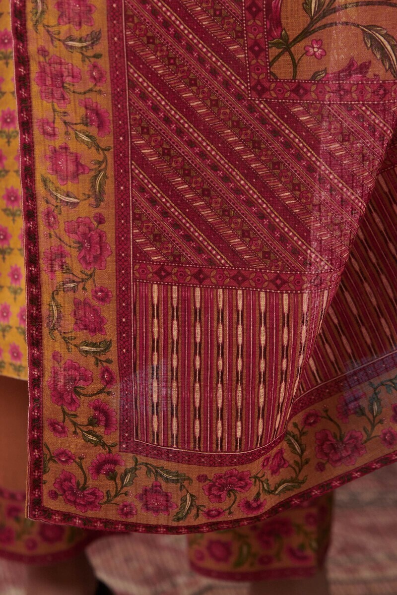 Mustard Printed Kota Dupatta
