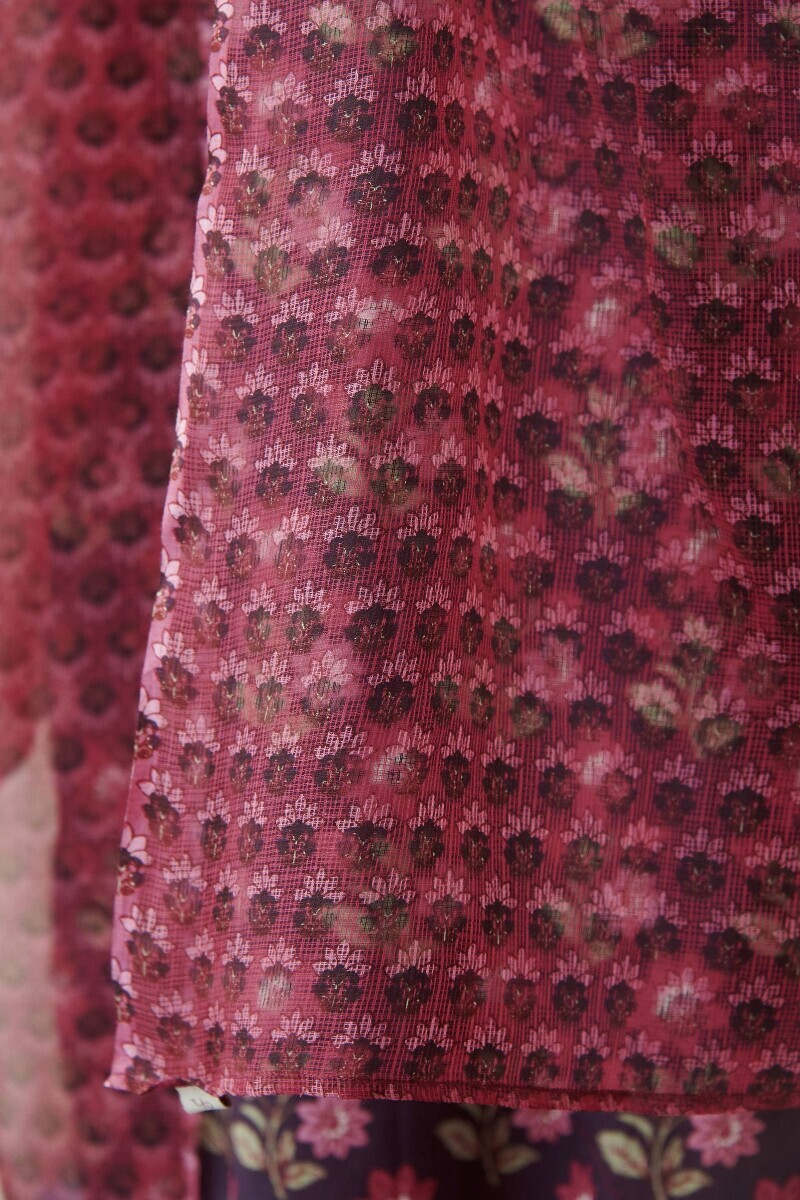 Pink Hand Printed Kota Dupatta
