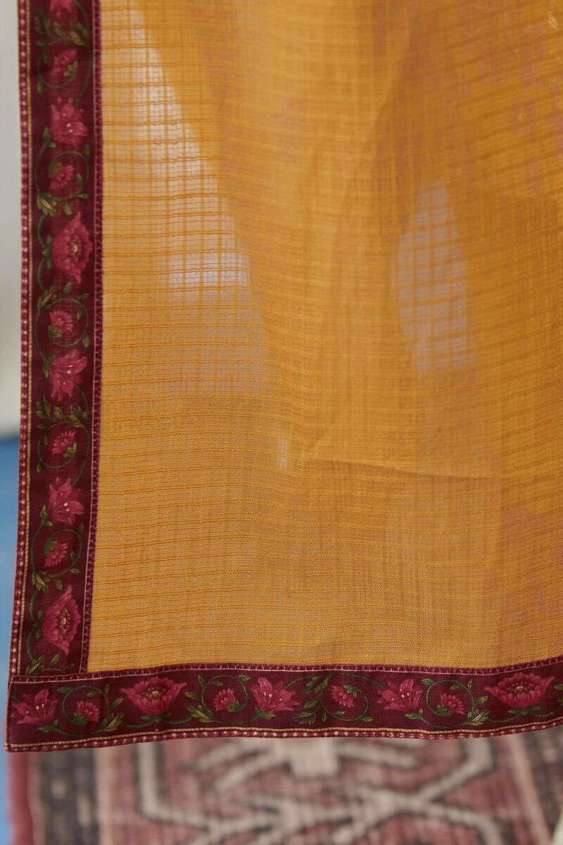 Mustard Handcrafted Kota Dupatta