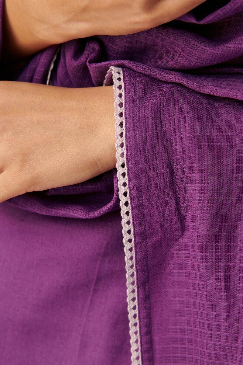 Purple Handcrafted Kota Dupatta