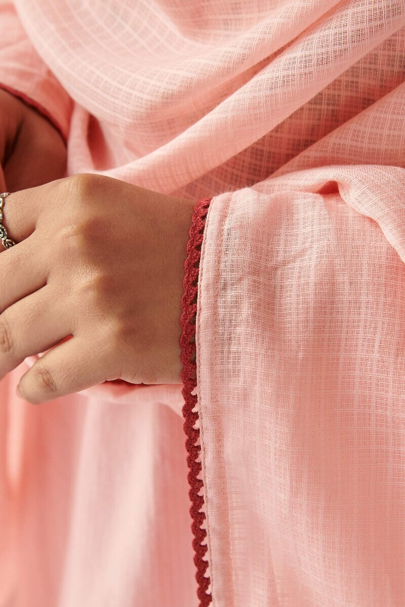 Pink Handcrafted Kota Dupatta