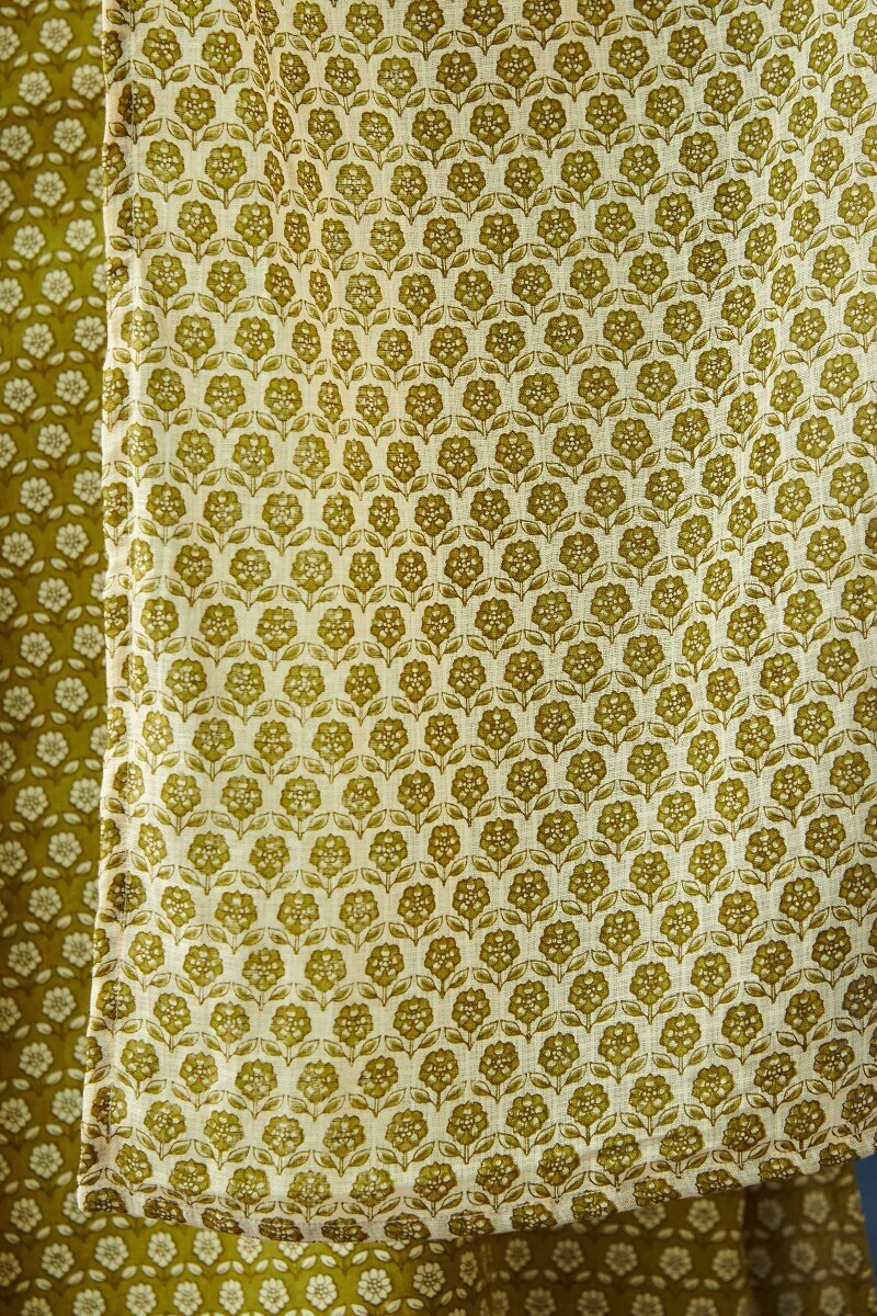 Cream Hand Printed Kota Dupatta