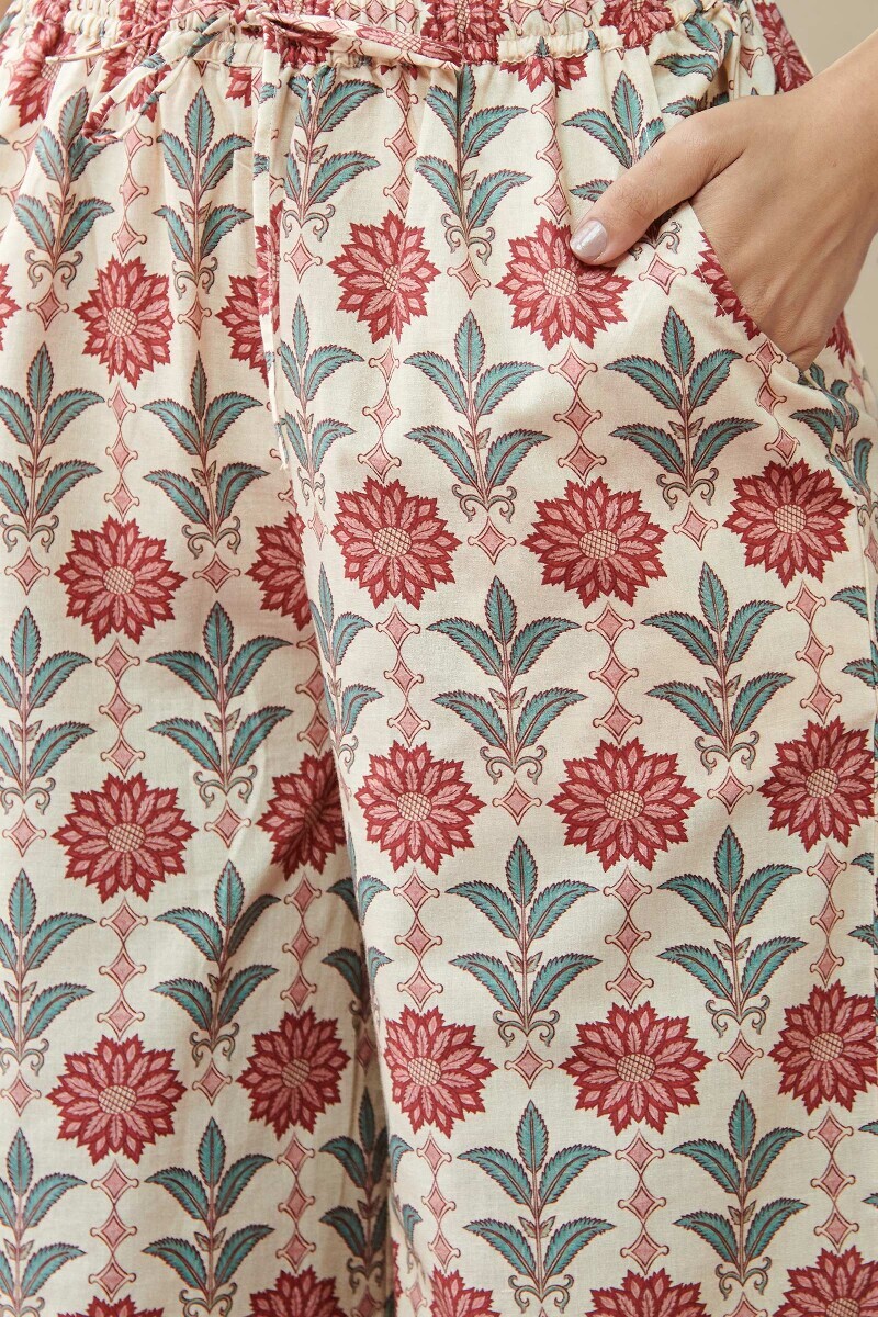 Cream Printed Cotton Farsi