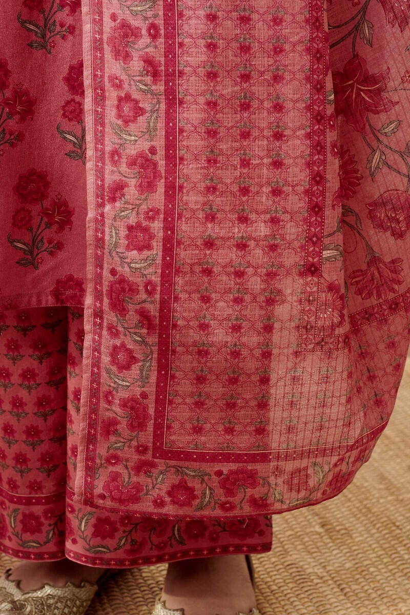 Pink Printed Kota Dupatta